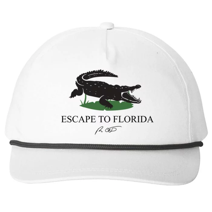 Escape To Florida Ron Desantis Us Flag Vintage Funny Snapback Five-Panel Rope Hat