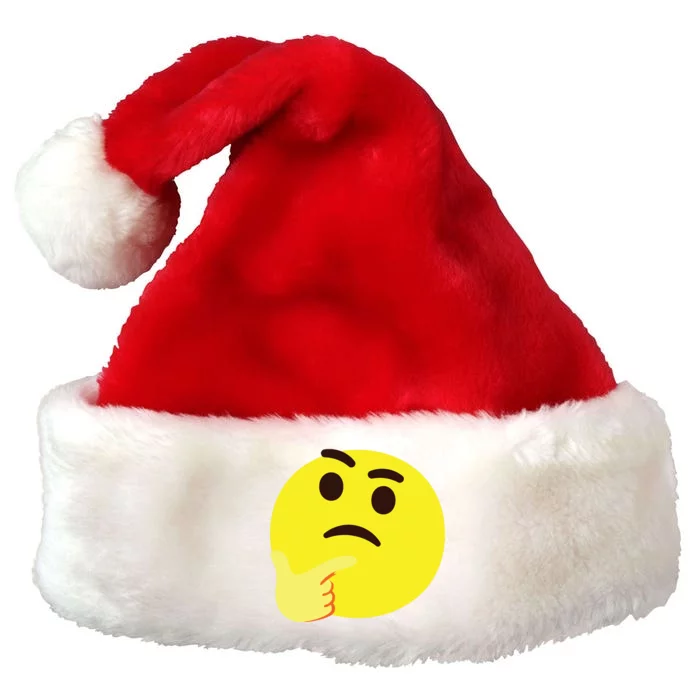 Emoticon Thinking Face Thinker Premium Christmas Santa Hat