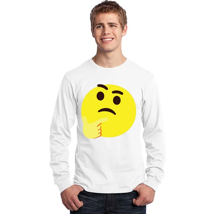 Emoticon Thinking Face Thinker Tall Long Sleeve T-Shirt