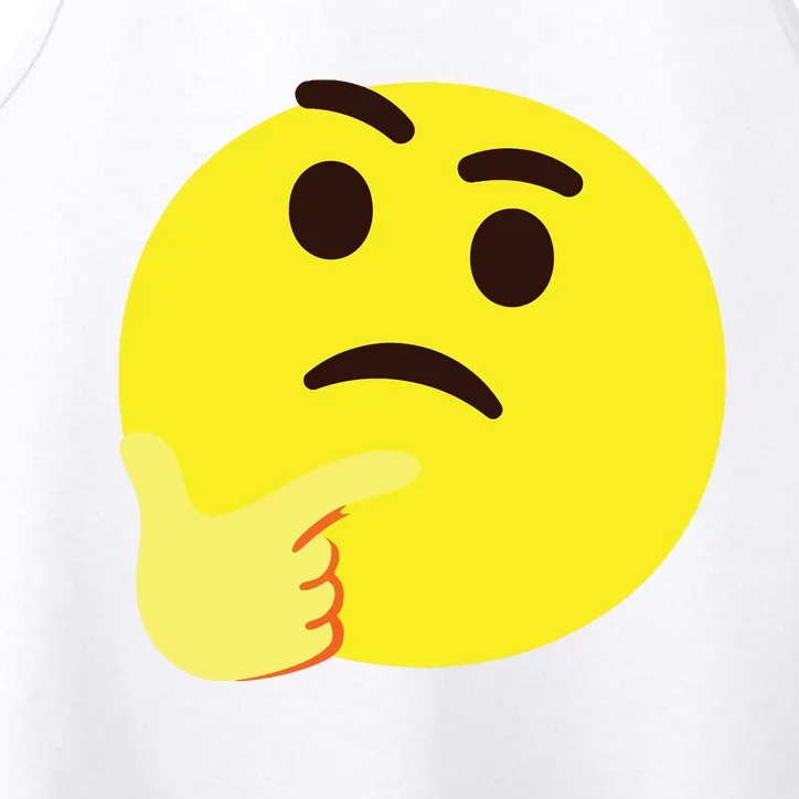 Emoticon Thinking Face Thinker Performance Tank