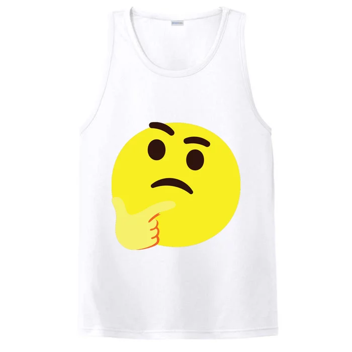 Emoticon Thinking Face Thinker Performance Tank