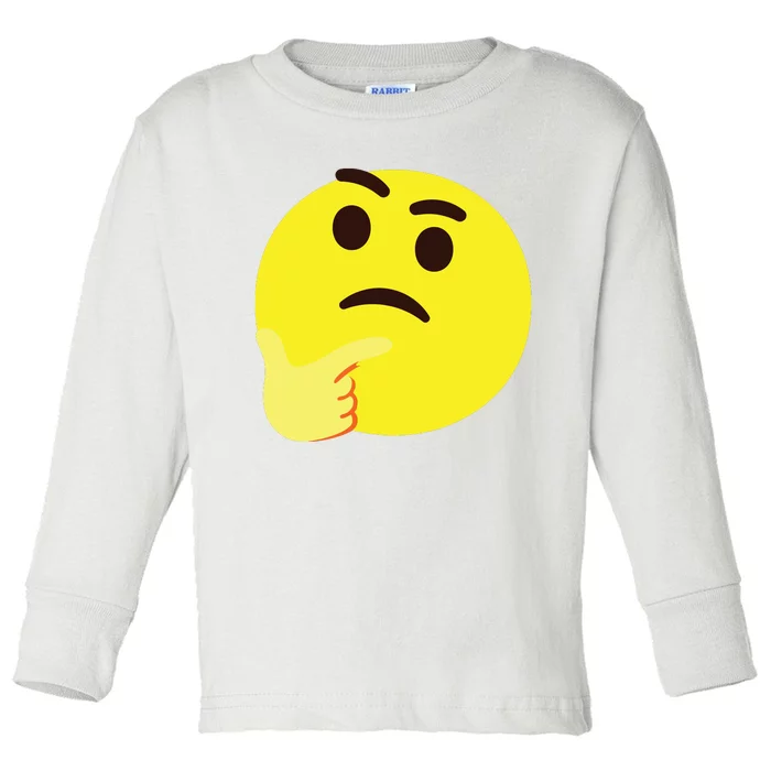 Emoticon Thinking Face Thinker Toddler Long Sleeve Shirt