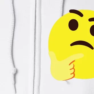 Emoticon Thinking Face Thinker Full Zip Hoodie