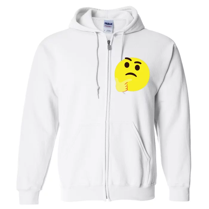 Emoticon Thinking Face Thinker Full Zip Hoodie