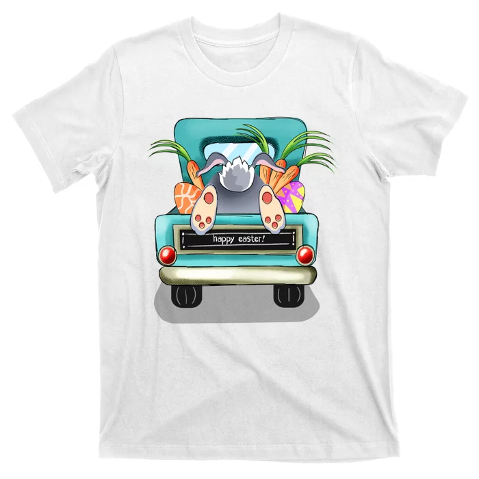 Easter Truck For Women Easter Egg Ladies Easter Farm Gift T-Shirt