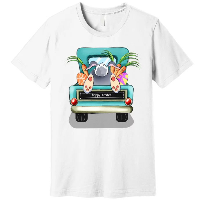 Easter Truck For Women Easter Egg Ladies Easter Farm Gift Premium T-Shirt