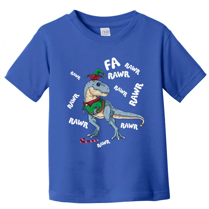 Elf Tgiftrex Fa Ra Ra Rawr Dinosaur Christmas Dino Cute Gift Toddler T-Shirt