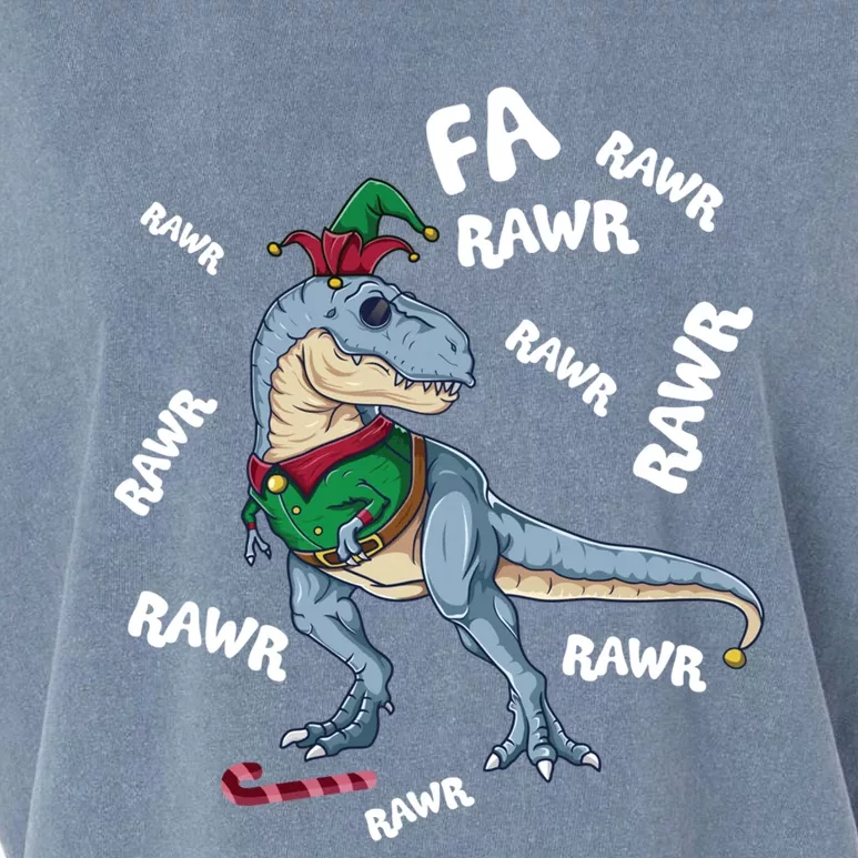 Elf Tgiftrex Fa Ra Ra Rawr Dinosaur Christmas Dino Cute Gift Garment-Dyed Women's Muscle Tee