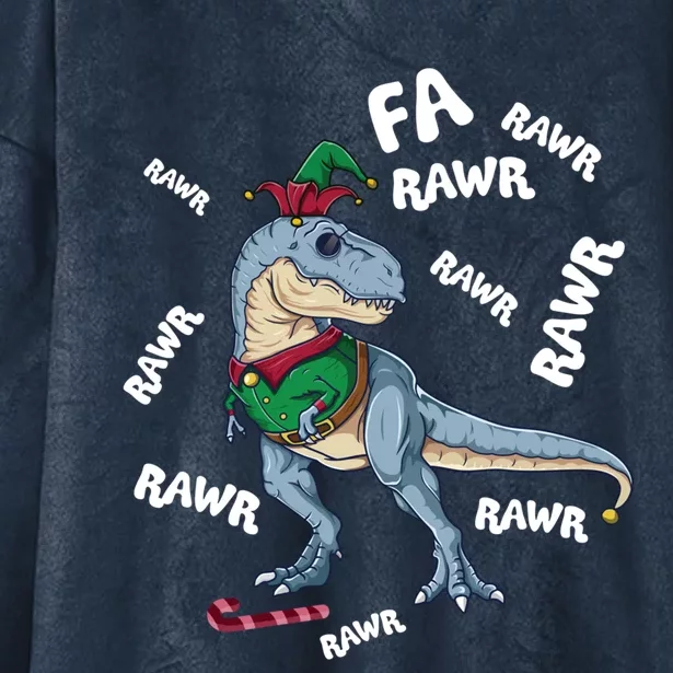 Elf Tgiftrex Fa Ra Ra Rawr Dinosaur Christmas Dino Cute Gift Hooded Wearable Blanket