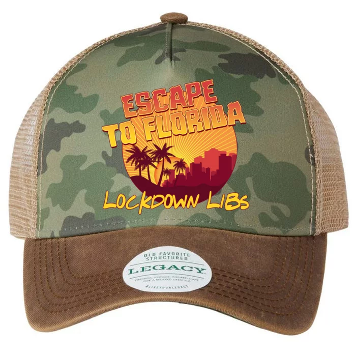 Escape To Florida Lockdown Libs Legacy Tie Dye Trucker Hat