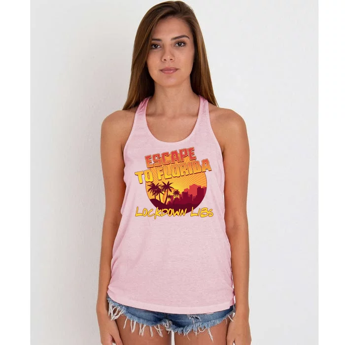 Escape To Florida Lockdown Libs Women's Knotted Racerback Tank