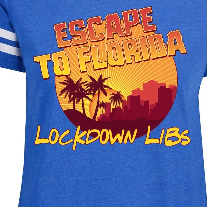 Escape To Florida Lockdown Libs Enza Ladies Jersey Football T-Shirt