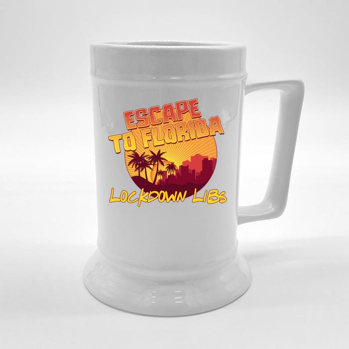 Escape To Florida Lockdown Libs Front & Back Beer Stein