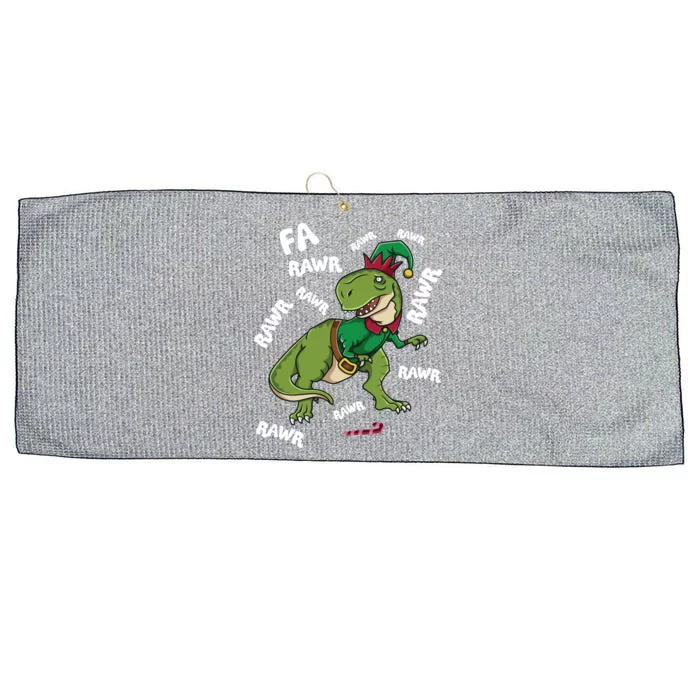 Elf Tmeaningful Giftrex Fa Ra Ra Rawr Dinosaur Christmas Dino Gift Great Gift Large Microfiber Waffle Golf Towel