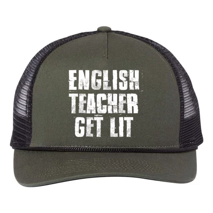 English Teacher Get Lit Meaningful Gift Retro Rope Trucker Hat Cap