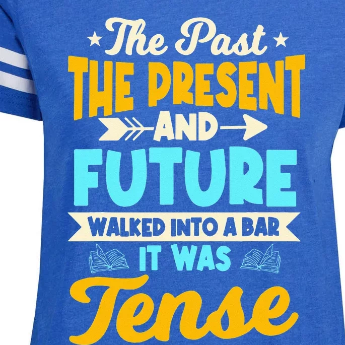 English Teacher Grammar Grammatical Rules Tenses Tense Enza Ladies Jersey Football T-Shirt