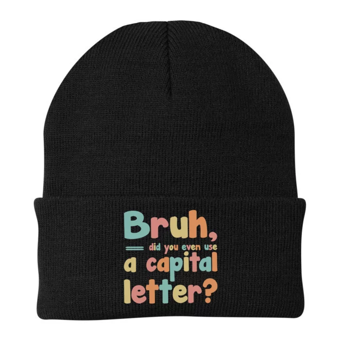 English Teacher Grammar Police Bruh Knit Cap Winter Beanie