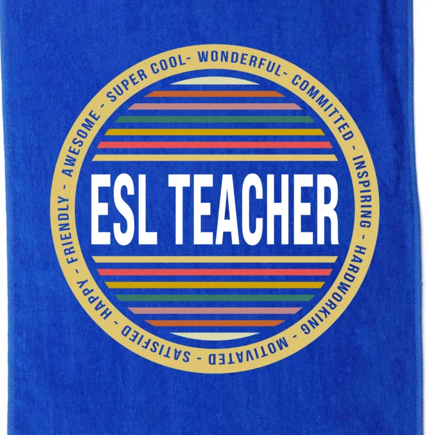 Esl Teacher Gift Funny Profession Birthday Gift Platinum Collection Golf Towel