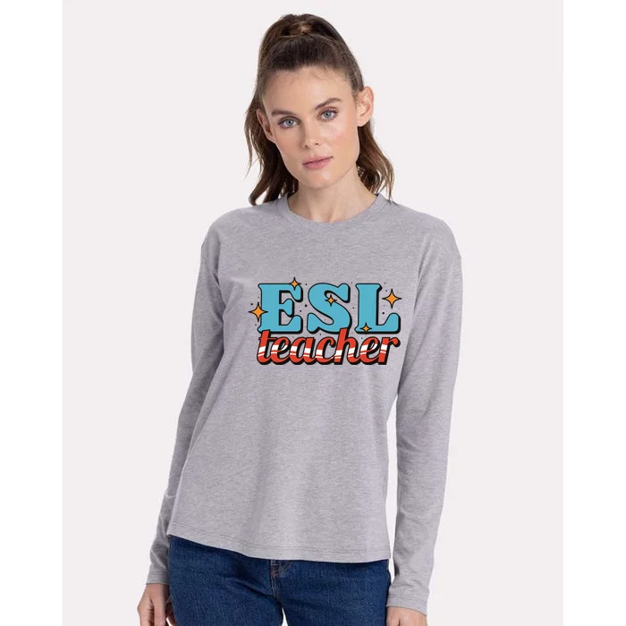 ESL Teacher Gift Womens Cotton Relaxed Long Sleeve T-Shirt