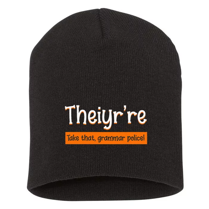 English Teacher Grammar Police Instructor Grammarian Short Acrylic Beanie