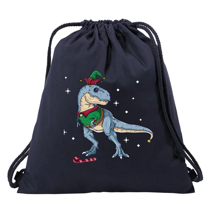 Elf Tmeaningful Giftrex Fa Ra Ra Rawr Dinosaur Christmas Dino Gift Cool Gift Drawstring Bag