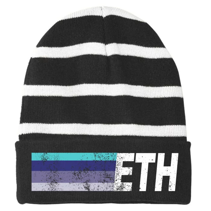 ETH Ethereum Striped Beanie with Solid Band