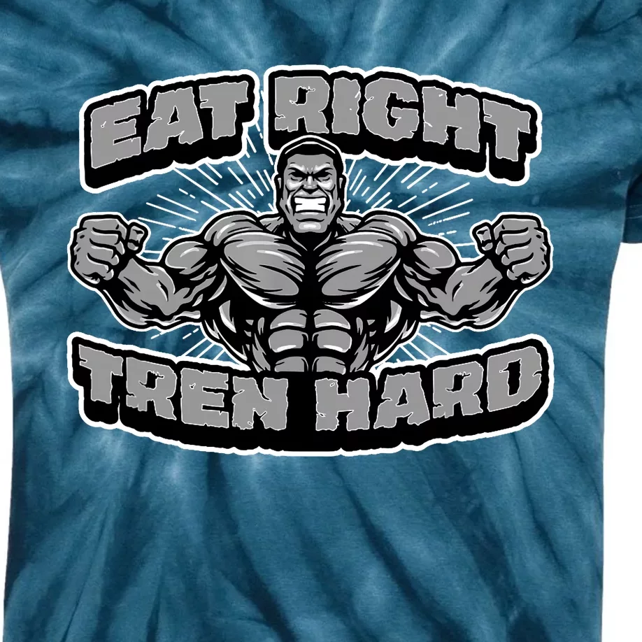 Eat-Right Tren Hard - Anabolic Steroid Gym Bodybuilding Kids Tie-Dye T-Shirt