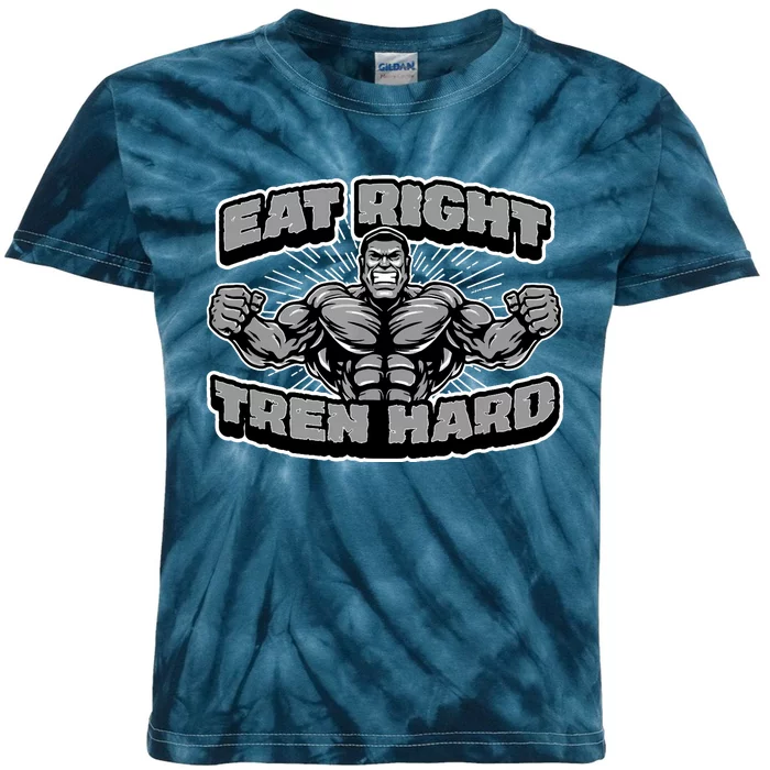 Eat-Right Tren Hard - Anabolic Steroid Gym Bodybuilding Kids Tie-Dye T-Shirt