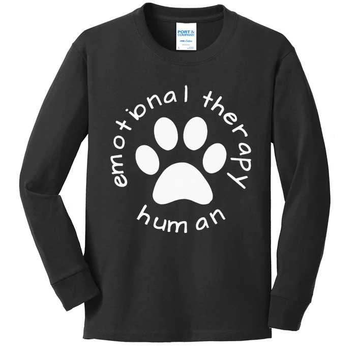 Emotional Therapy Human Gift For Dog Doggie Lovers Kids Long Sleeve Shirt