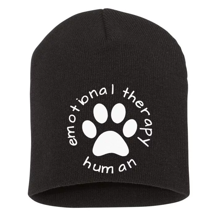 Emotional Therapy Human Gift For Dog Doggie Lovers Short Acrylic Beanie