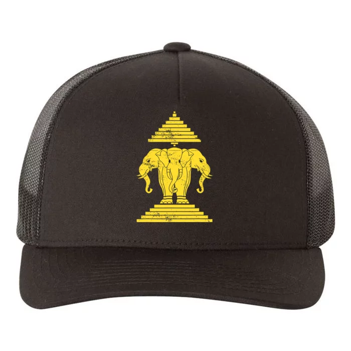 Erawan Three Headed Elephant Kingdom Of Laos Yupoong Adult 5-Panel Trucker Hat