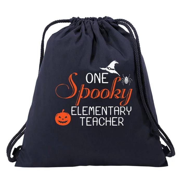 Elementary Teacher Halloween Funny Spooky Gift Drawstring Bag