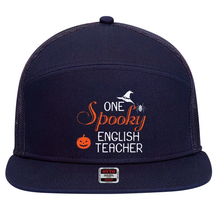 English Teacher Halloween Funny Spooky Gift 7 Panel Mesh Trucker Snapback Hat