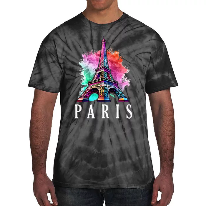 Eiffel Tower Holiday France Souvenir Paris Tie-Dye T-Shirt