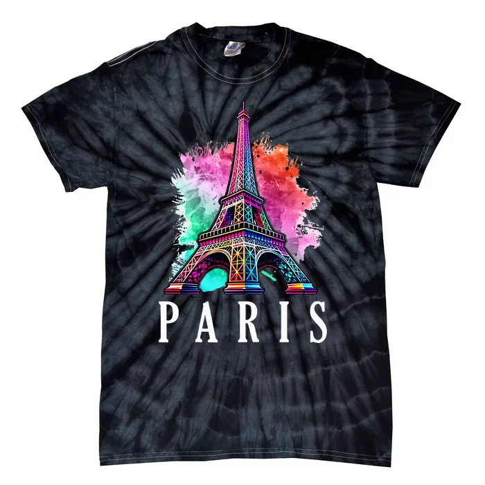 Eiffel Tower Holiday France Souvenir Paris Tie-Dye T-Shirt