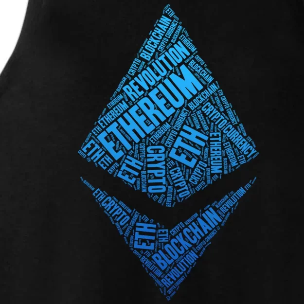 Ethereum Block Chain Revolution Crypto World Cloud Ladies Tri-Blend Wicking Tank