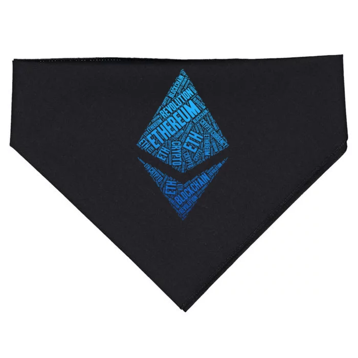 Ethereum Block Chain Revolution Crypto World Cloud USA-Made Doggie Bandana