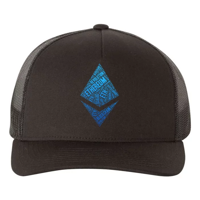 Ethereum Block Chain Revolution Crypto World Cloud Yupoong Adult 5-Panel Trucker Hat