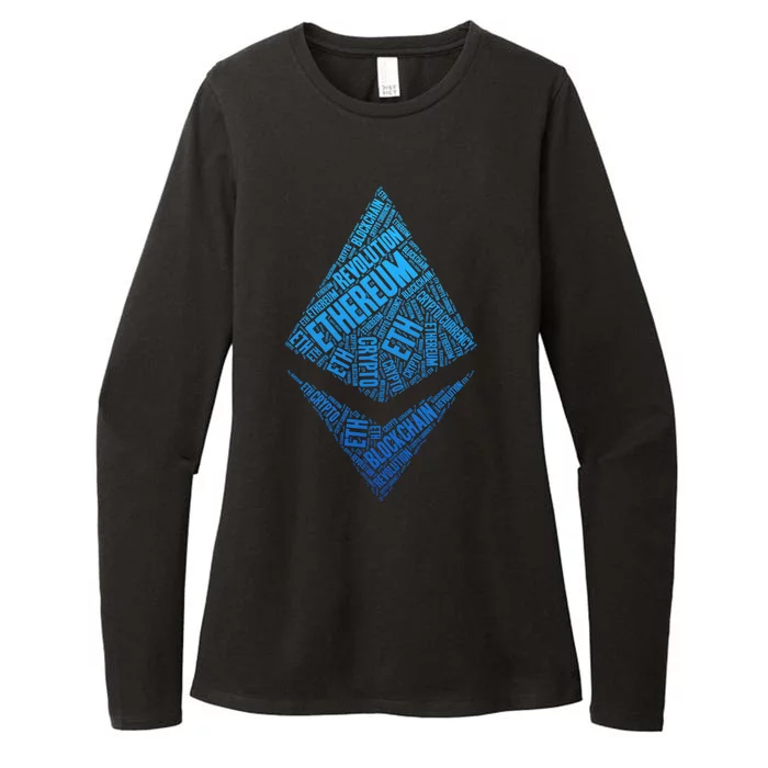 Ethereum Block Chain Revolution Crypto World Cloud Womens CVC Long Sleeve Shirt