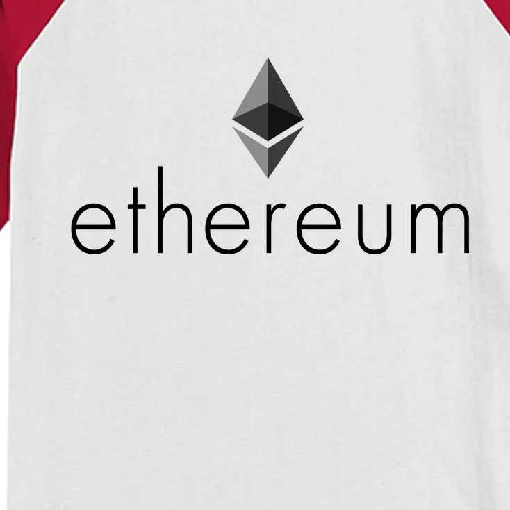 Ethereum Crypto Currency Logo Kids Colorblock Raglan Jersey