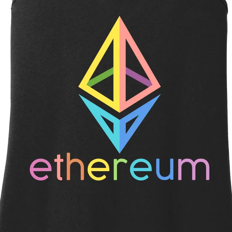 Ethereum Diamond Rainbow Logo Ladies Essential Tank