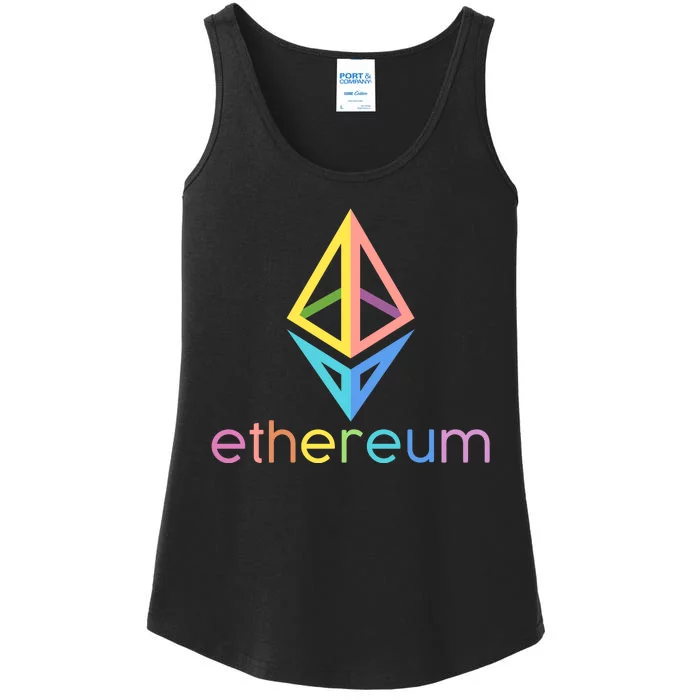 Ethereum Diamond Rainbow Logo Ladies Essential Tank