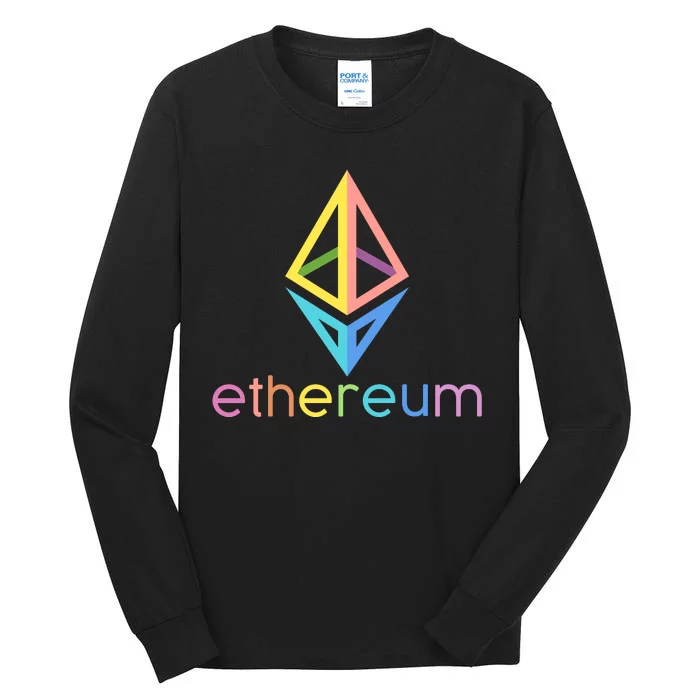 Ethereum Diamond Rainbow Logo Tall Long Sleeve T-Shirt