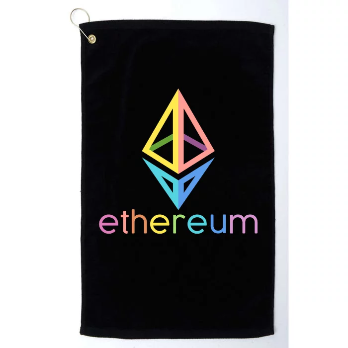 Ethereum Diamond Rainbow Logo Platinum Collection Golf Towel