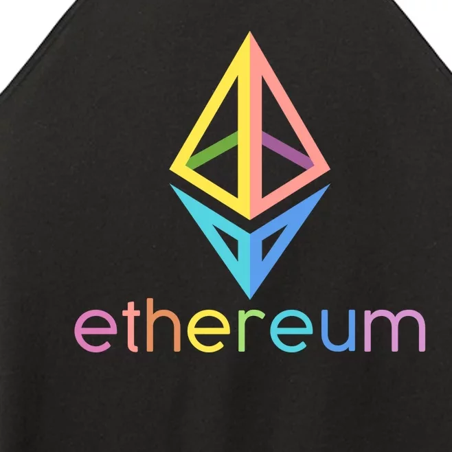 Ethereum Diamond Rainbow Logo Women’s Perfect Tri Rocker Tank