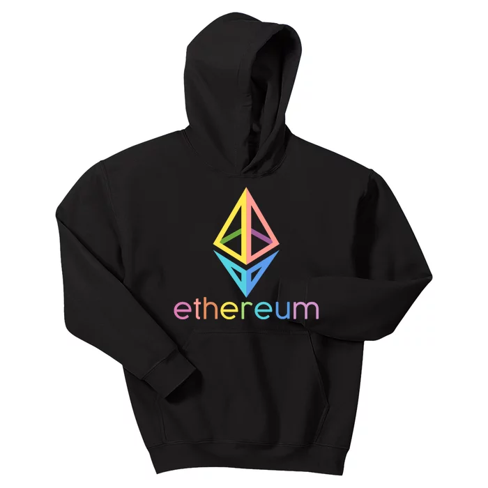 Ethereum Diamond Rainbow Logo Kids Hoodie