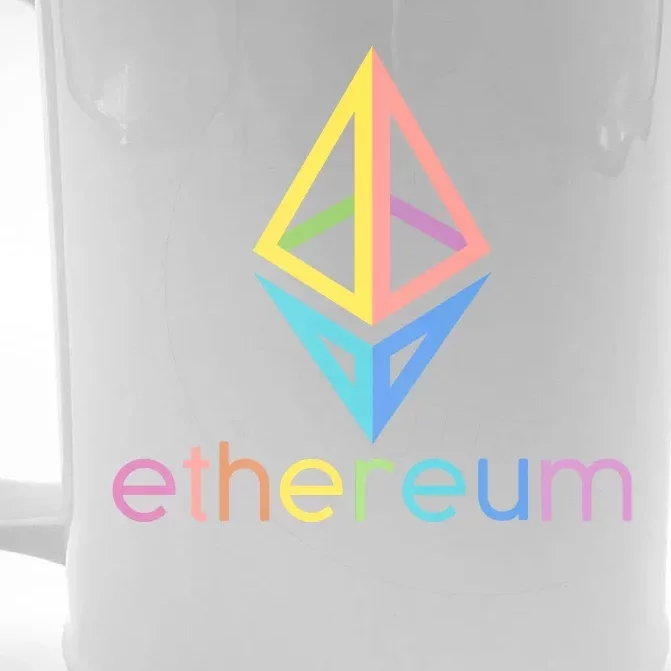 Ethereum Diamond Rainbow Logo Front & Back Beer Stein