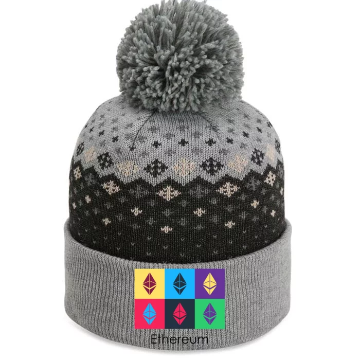 Ethereum ETH Pop Art Crypto Currency Logo The Baniff Cuffed Pom Beanie