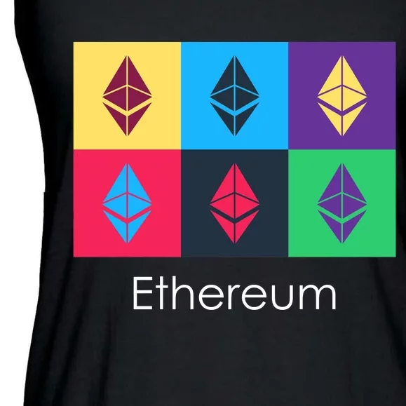 Ethereum ETH Pop Art Crypto Currency Logo Ladies Essential Flowy Tank