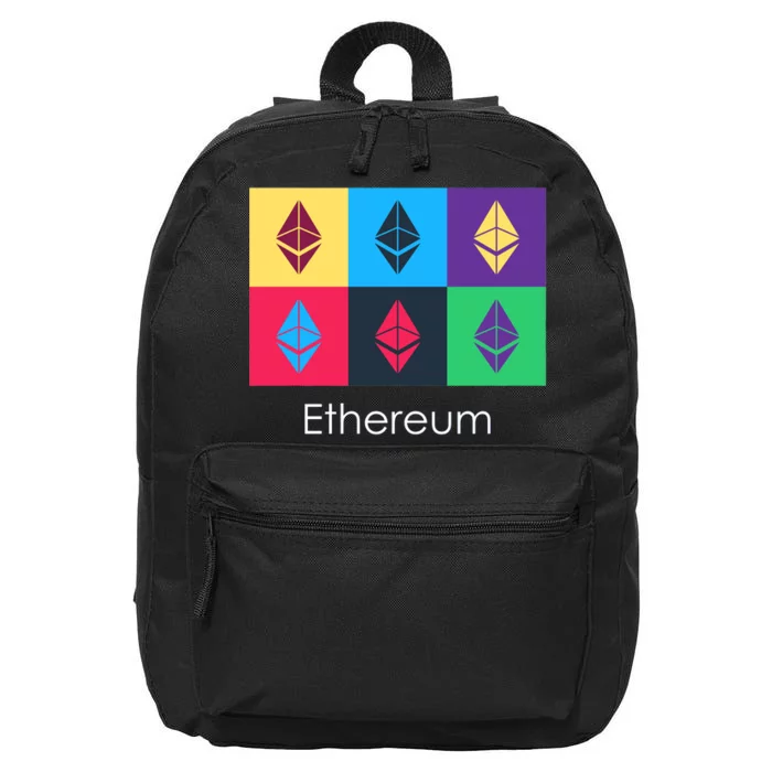 Ethereum ETH Pop Art Crypto Currency Logo 16 in Basic Backpack